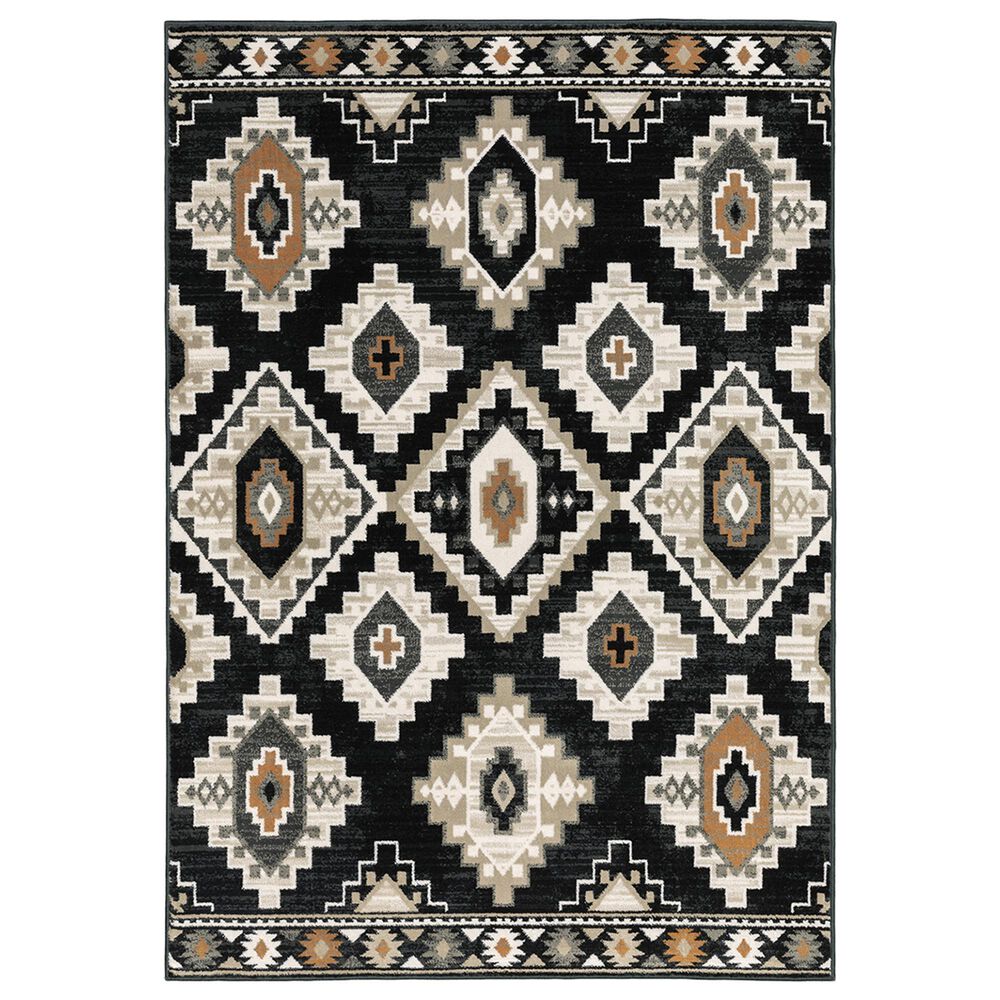 Oriental Weavers Georgia Southwest 605F0 5"3" x 7"3" Charcoal and Ivory Area Rug, , large