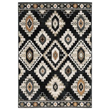Oriental Weavers Georgia Southwest 605F0 5"3" x 7"3" Charcoal and Ivory Area Rug, , large