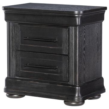Country Living Vintage Market 2-Drawer Nightstand in Kettle Black with AC Outlets and USB Ports, , large