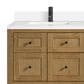 James Martin Vanities Breckenridge 60" Double Bathroom Vanity in Light Natural Oak with Single Hole 3 cm White Zeus Quartz Top and Rectangular Sinks, , large