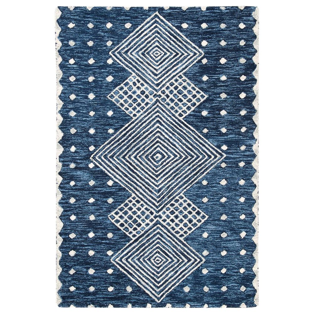 Safavieh Micro-Loop MLP171M 4" x 6" Blue and Ivory Area Rug, , large