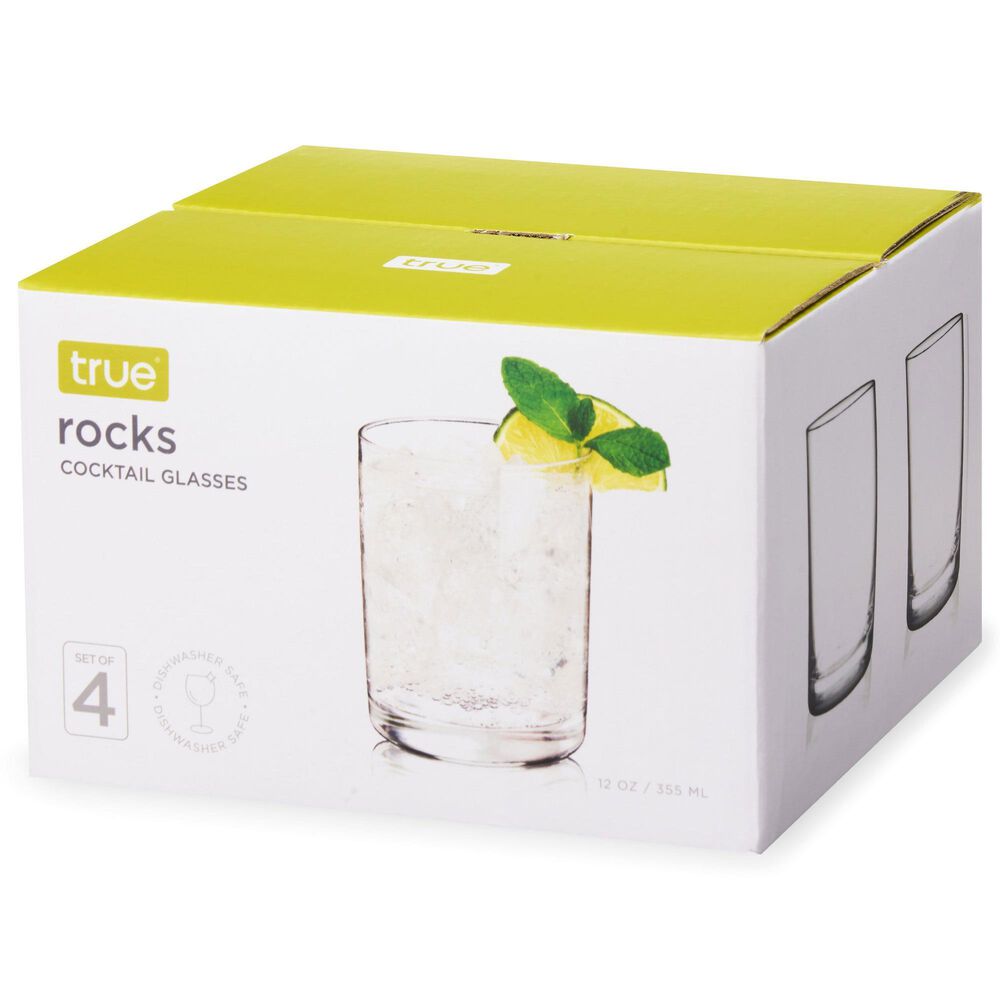 True 12 Oz Rocks Cocktail Glasses in Clear &#40;Set of 4&#41;, , large