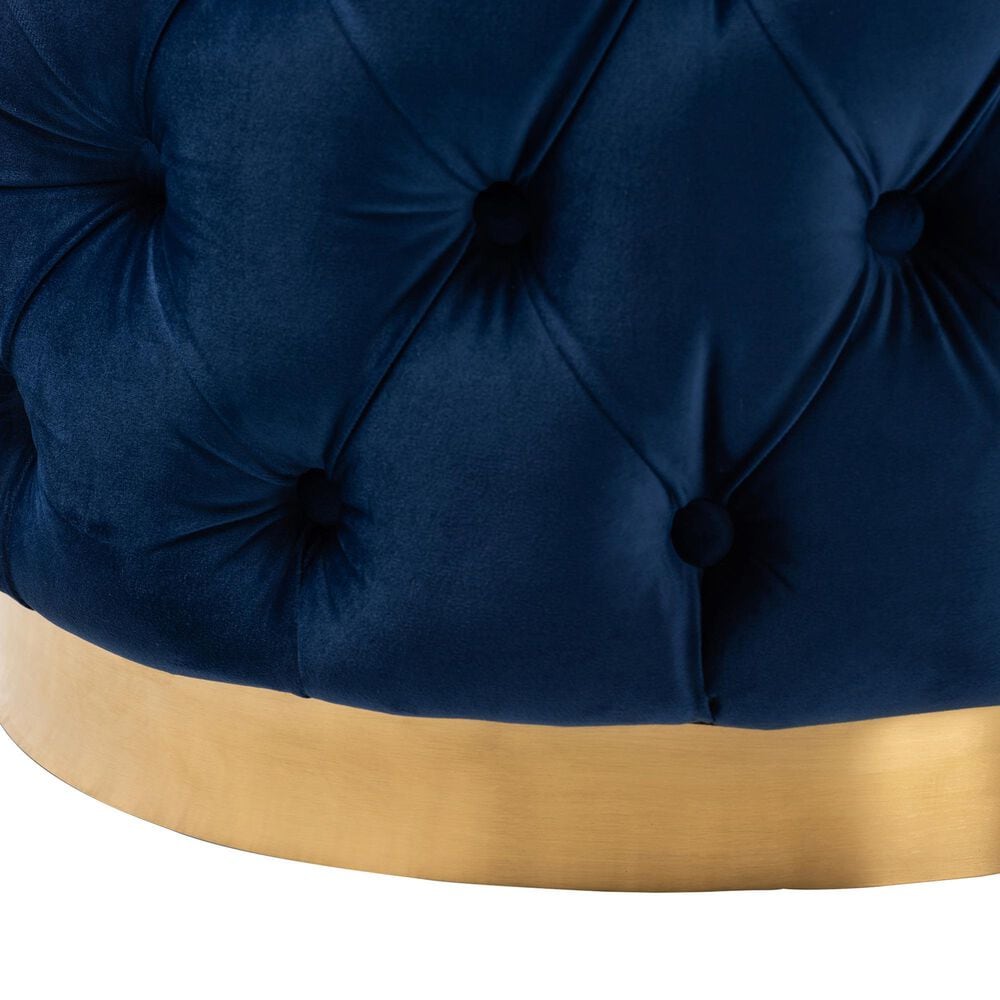 Baxton Studio Valeria Ottoman in Royal Blue, , large