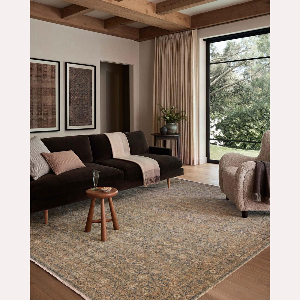 Amber Lewis x Loloi Molly Denim and Gold 3&#39; x 5&#39; Area Rug, , large
