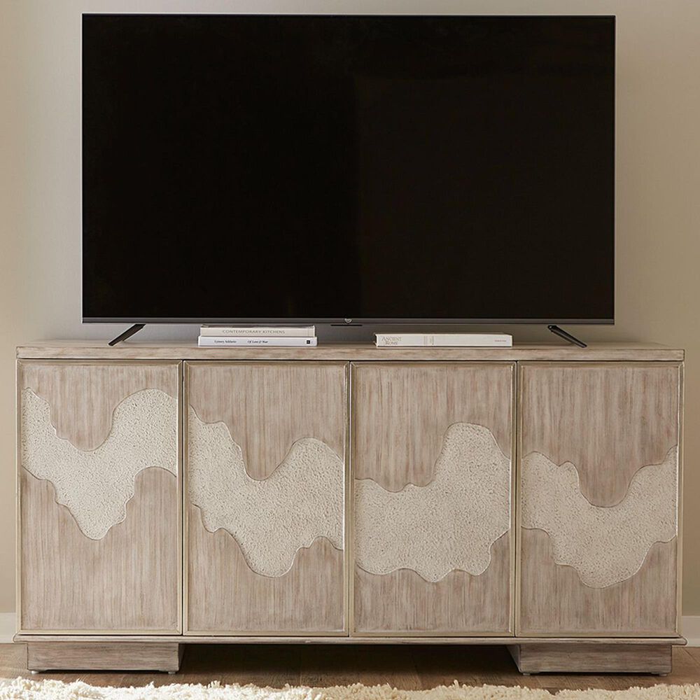 Belle Furnishings Terrace 69&quot; 4-Door Accent Cabinet in Gravel, , large