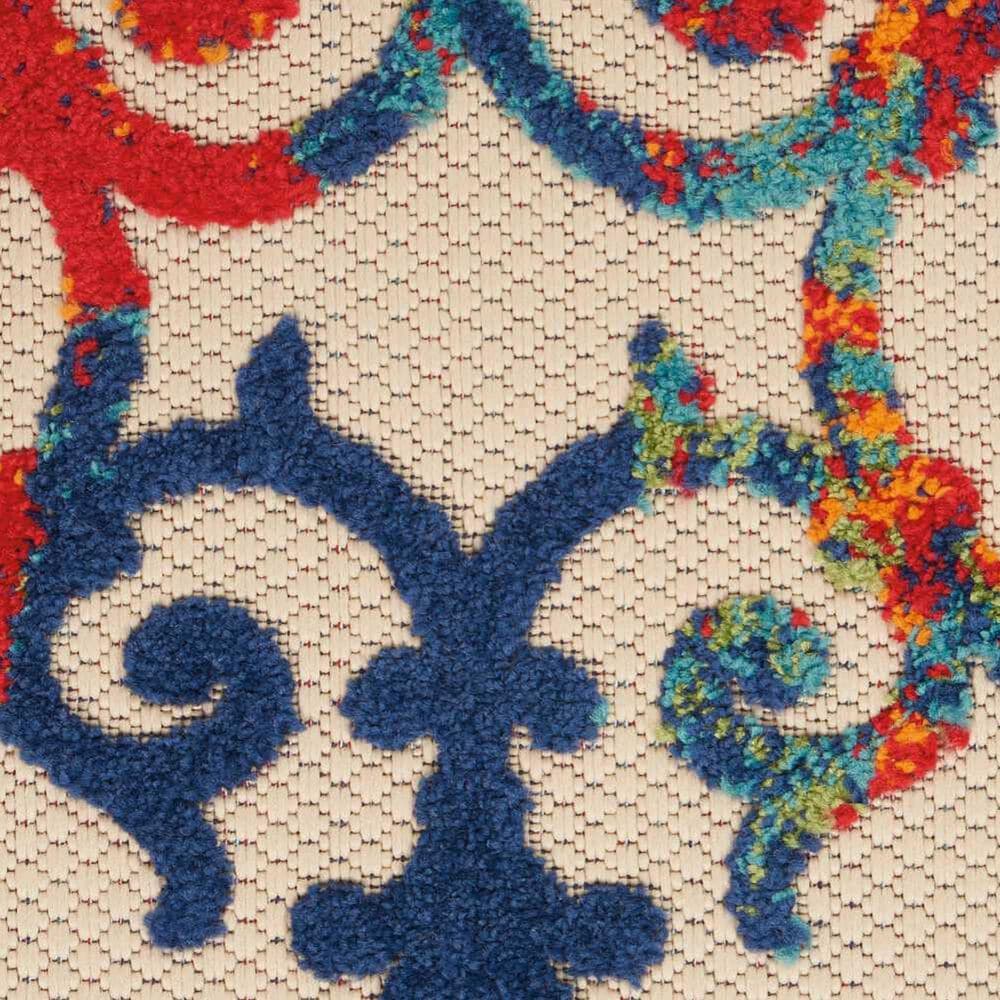 Nourison Aloha Damask 7&#39;10&quot; Round Multicolor Indoor/Outdoor Area Rug, , large