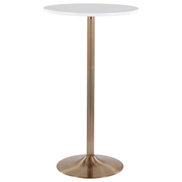 Lumisource Pebble Adjustable Bar Table in White and Gold, , large