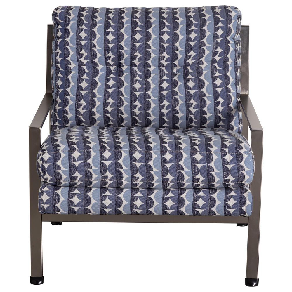 Jonathan Louis Mansfield Metal Accent Chair in Buena Vista Denim, , large