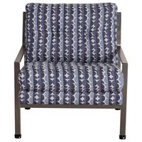 Jonathan Louis Mansfield Metal Accent Chair in Buena Vista Denim
