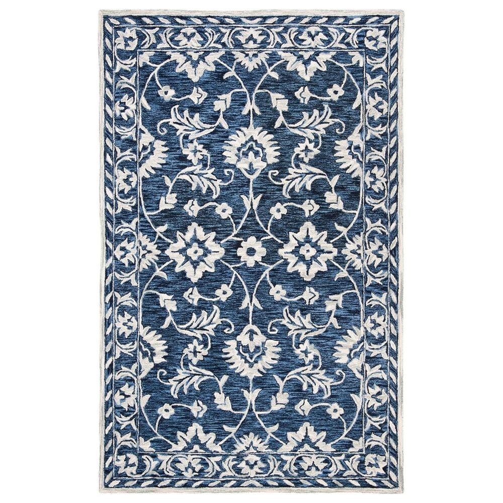 Safavieh Micro-Loop 5" x 8" Navy and Taupe Area Rug, , large