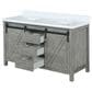 Lexora Home Marsyas 60" Double Bathroom Vanity in Ash Grey with 2 cm White Cultured Marble Top and Rectangular Sinks, , large