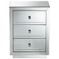 Baxton Studio Lina Mirrored 3-Drawer End Table in Silver, , large