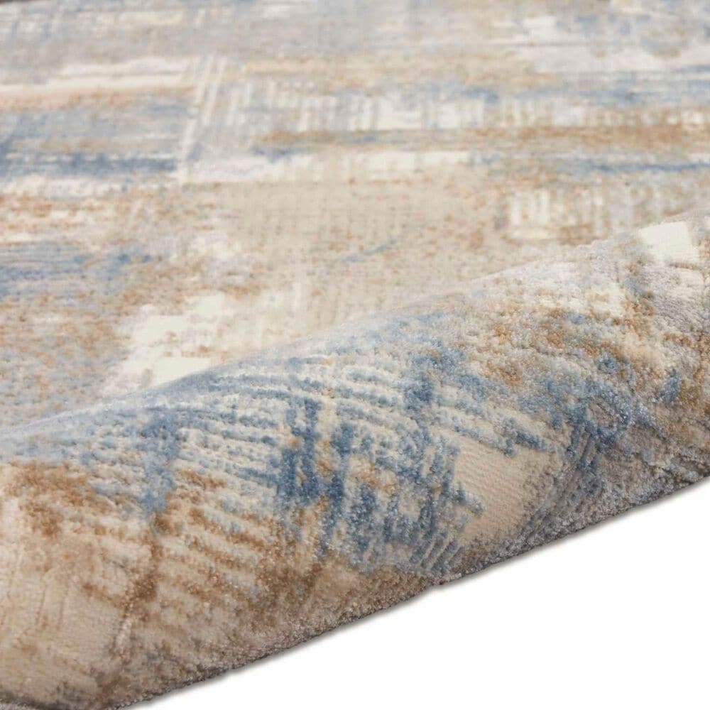 Nourison Rush 8&#39; Round Blue and Beige Area Rug, , large