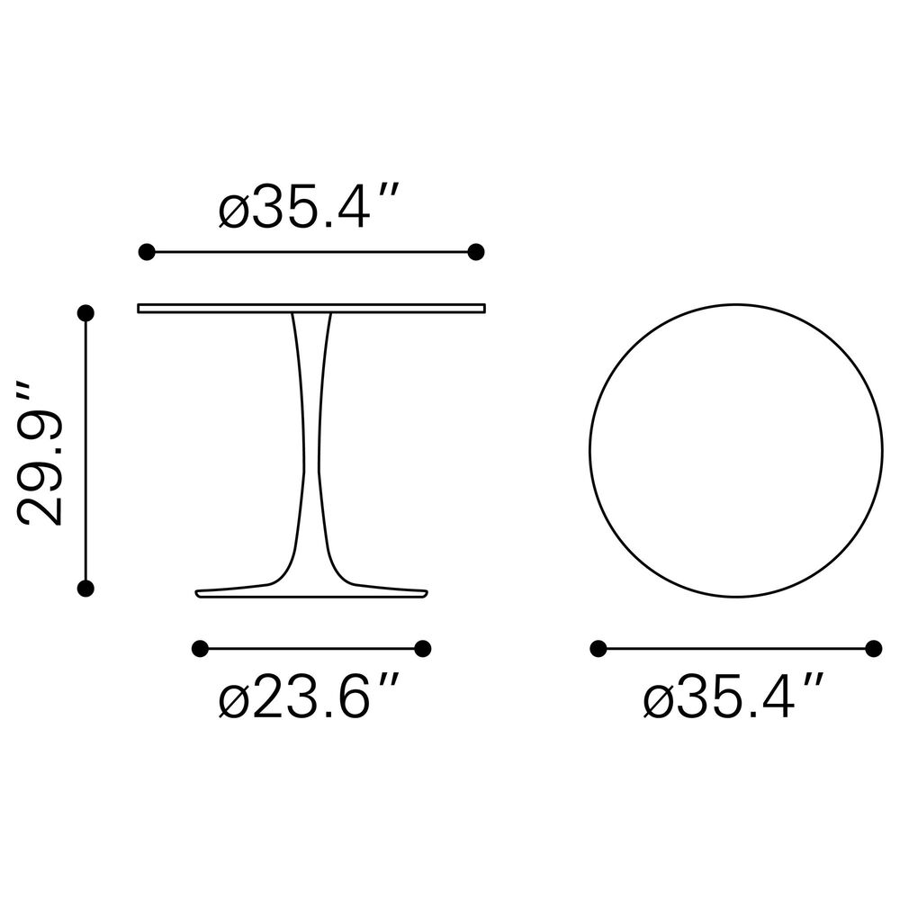 Zuo Modern Opus Dining Table in White/Gold, , large
