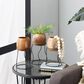 Maple and Jade Rustic Wood Vase with Iron Stand in Brown and Black (Set of 3), , large