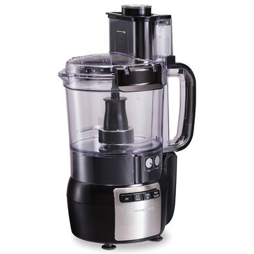 Hamilton Beach 12-Cup Stack and Snap Food Processor in Black and Stainless Steel, , large