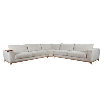 Classic Home Coastal View 3-Piece Curved Sectional in Brown, , large