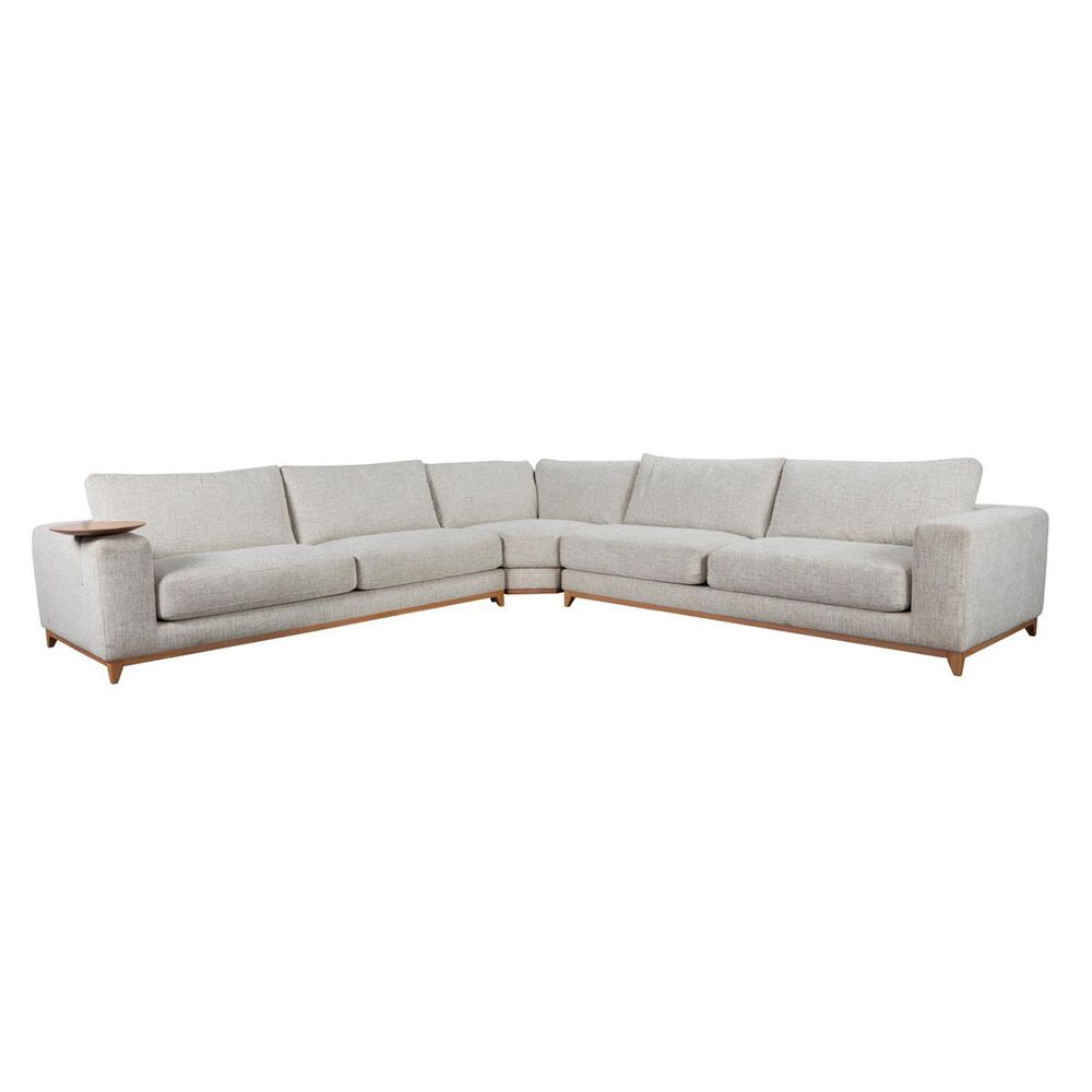 Classic Home Coastal View 3-Piece Curved Sectional in Brown, , large