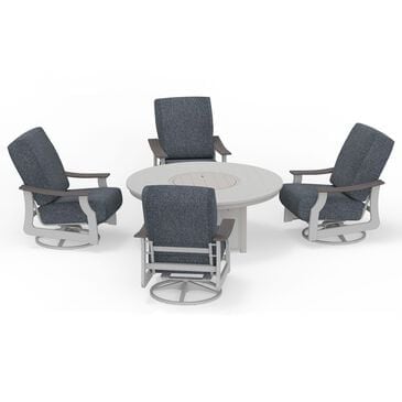 Telescope Casual Furniture St. Catherines 5-Piece Firepit Chat Set in Warm Grey and Restore Indigo, , large