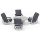 Telescope Casual Furniture St. Catherines 5-Piece Firepit Chat Set in Warm Grey and Restore Indigo, , large