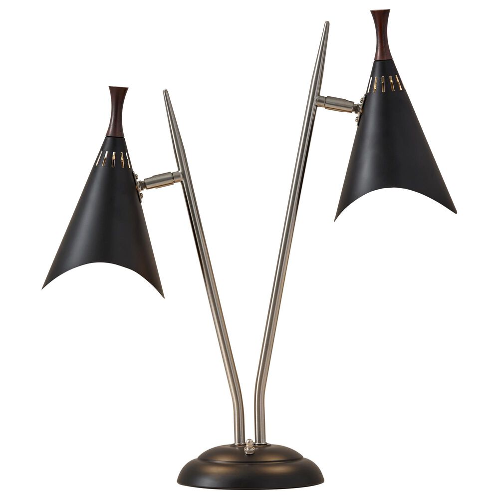 Adesso Draper Desk Lamp in Brushed Steel and Black, , large