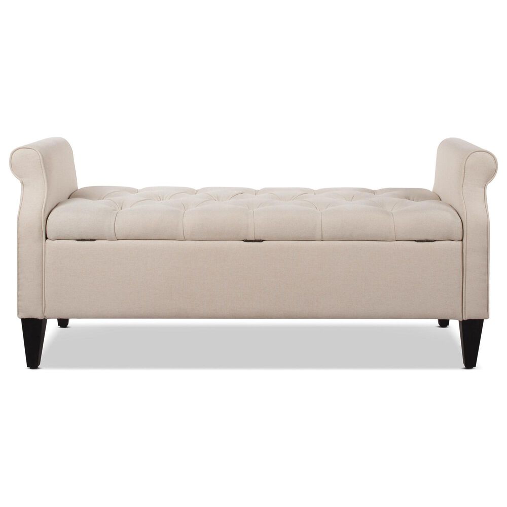 Jennifer Taylor Home Jacqueline Tufted Roll Arm Storage Bench in Sky Neutral, , large