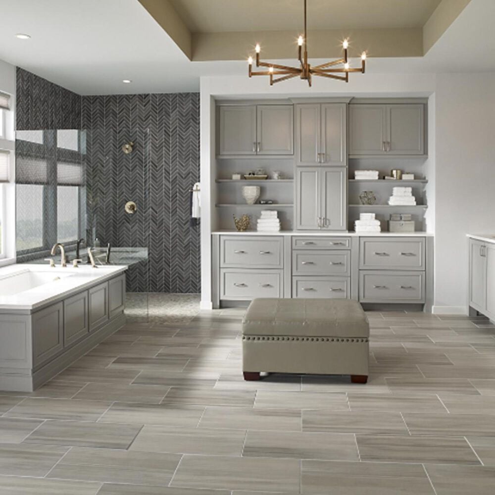 MS International Watercolor Grigio 12" x 24" Porcelain Tile, , large