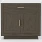 Lexora Home Abbey 36" Single Bathroom Vanity in Brown Oak with 2 cm White Quartz Top and Rectangular Sink, , large