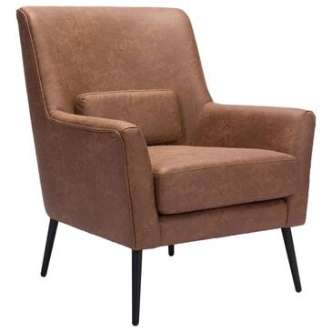 Zuo Modern Ontario Accent Chair in Vintage Brown and Gold, , large