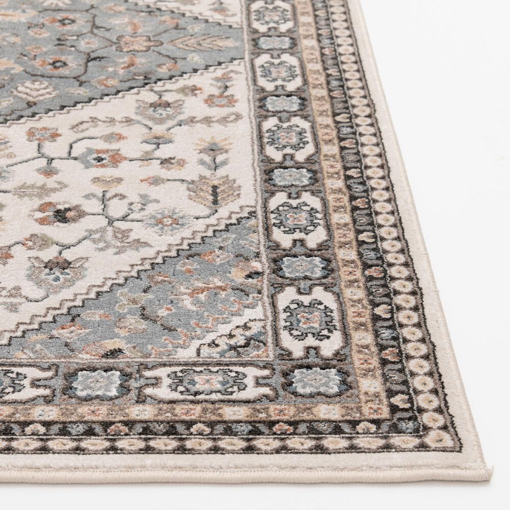 Central Oriental Heirloom Elowen Sky Blue and Champagne 7'10" x 9'10" Area Rug, , large