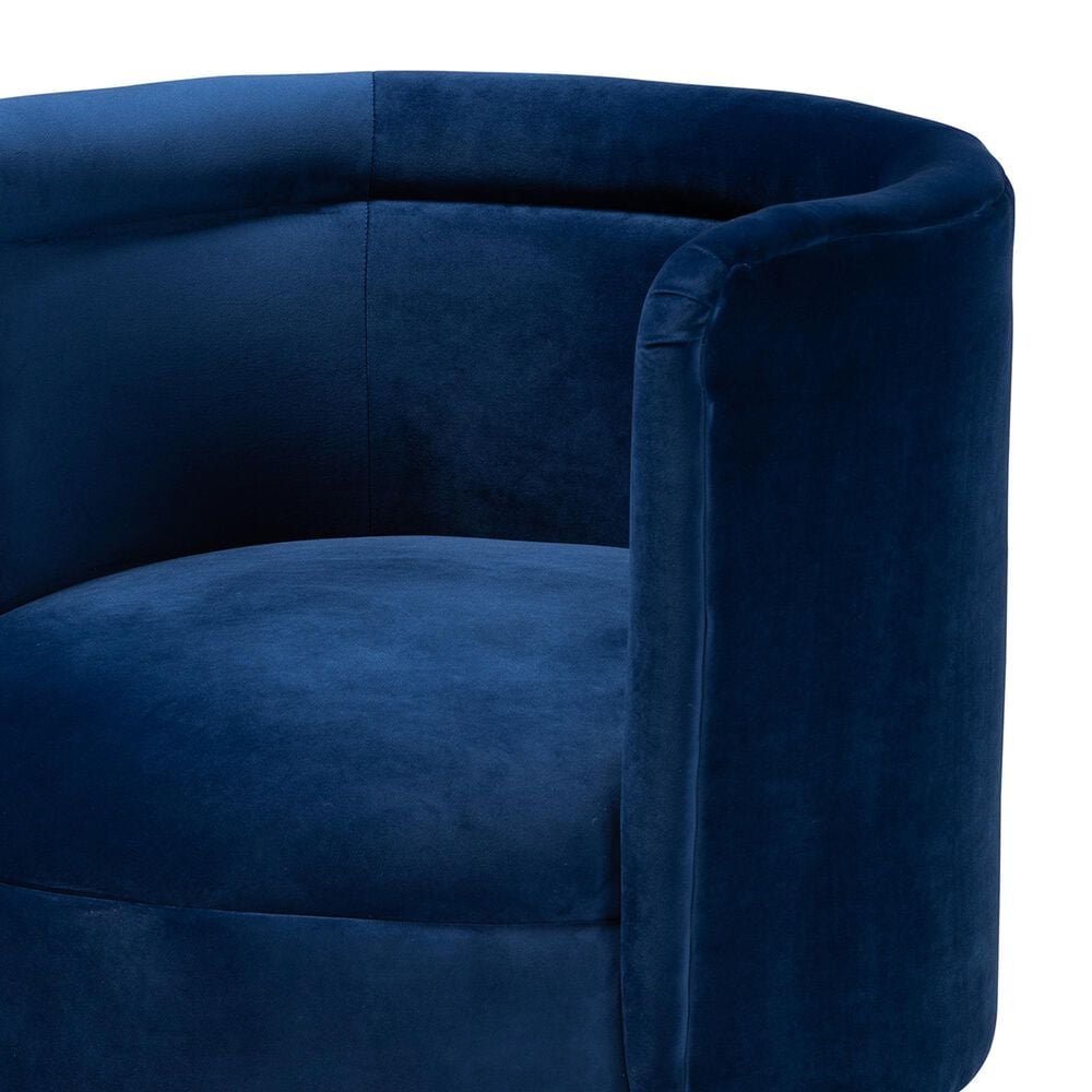Baxton Studio Saffi Swivel Accent Chair in Royal Blue, , large