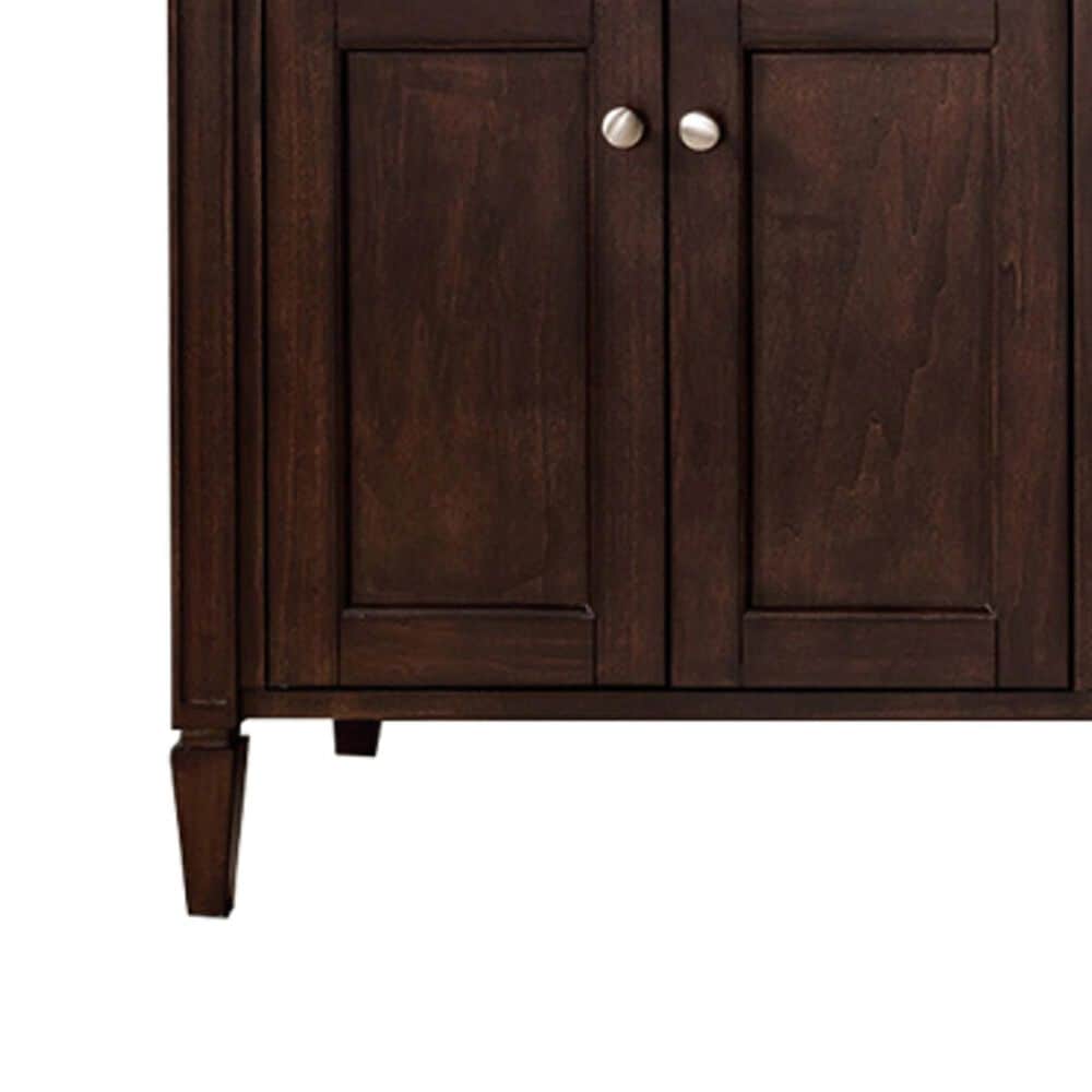 James Martin Vanities Brittany 72&quot; Double Bathroom Vanity in Burnished Mahogany with 3 cm White Zeus Quartz Top and Rectangular Sinks, , large
