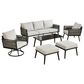 HOMLUX 6-Piece Patio Conversation Set with Woven Sling Fabric in Light Gray, , large