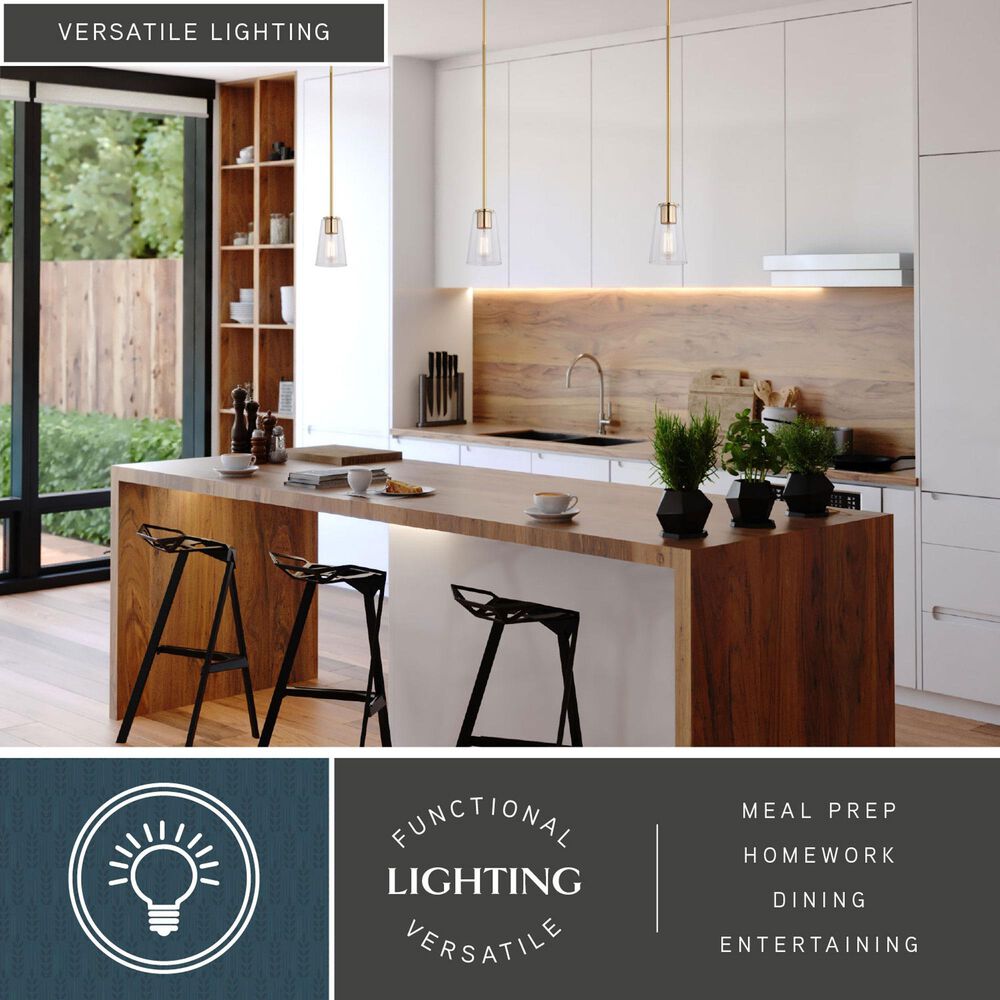 Vaxcel Beverly 1-Light Pendant in Muted Brass, , large