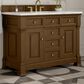James Martin Vanities Brookfield 48" Single Bathroom Vanity in Honey Oak with 3 cm Ethereal Noctis Quartz Top and Rectangular Sink, , large