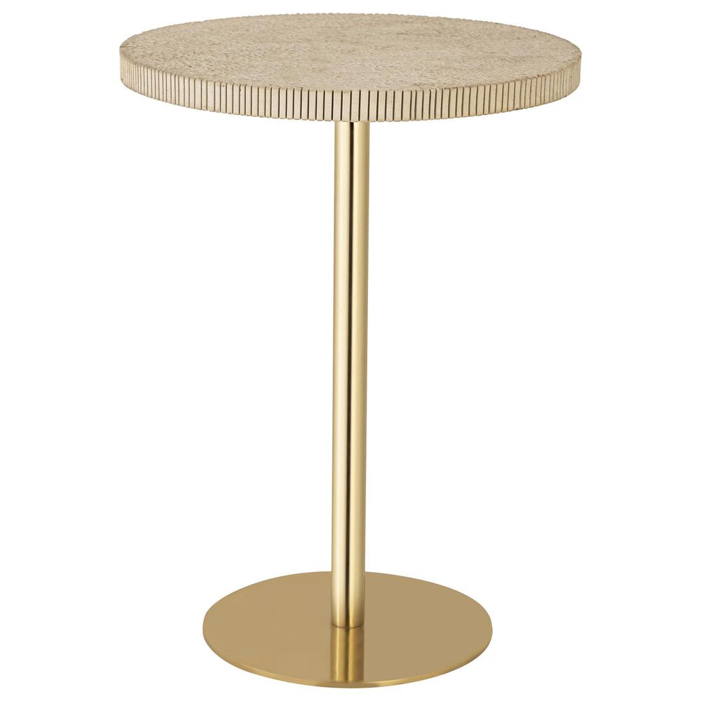 Tov Furniture Fiona Round Side Table in Gold and Natural Marble, , large