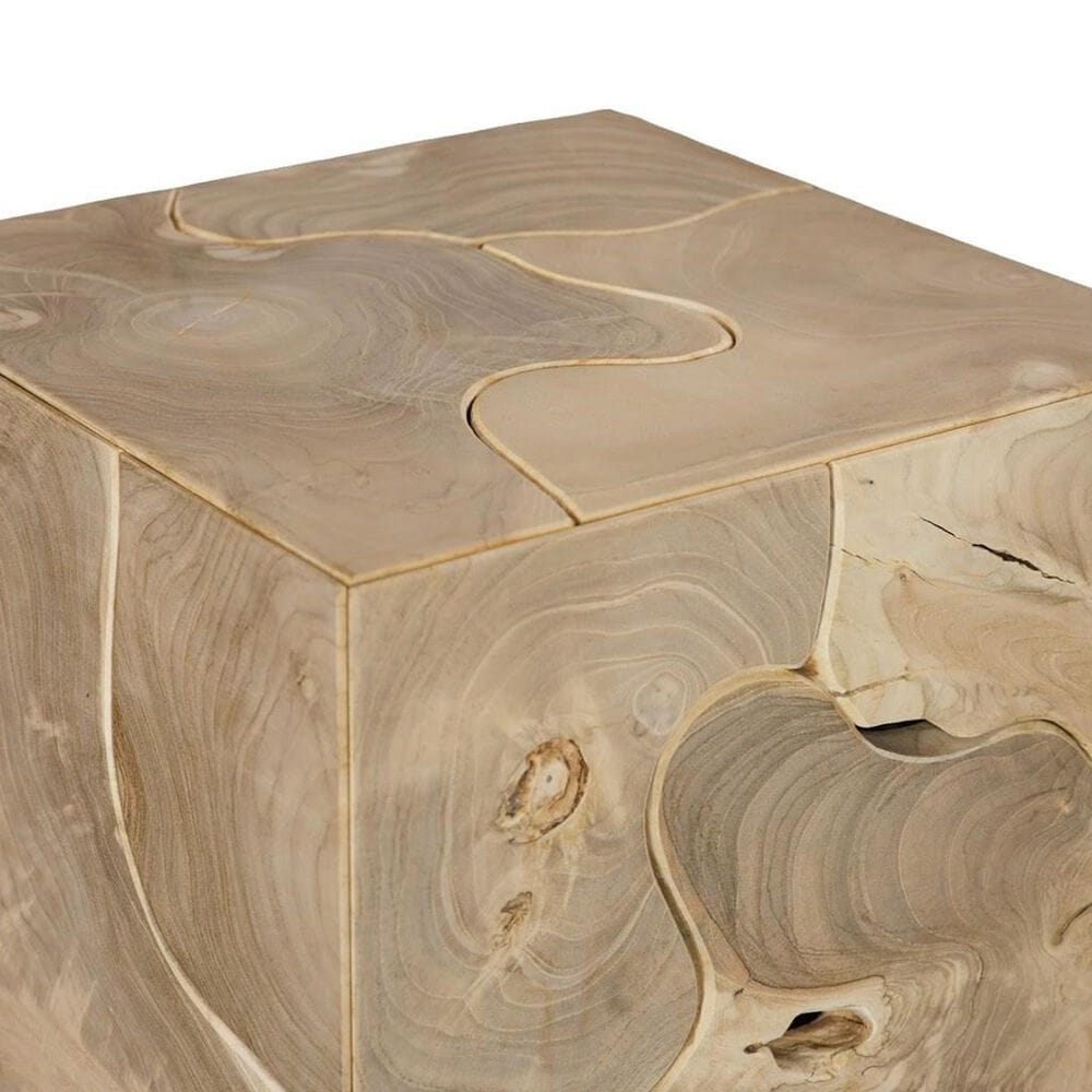 TimberHaus Teak Slice Side Table in Bleached Teak, , large