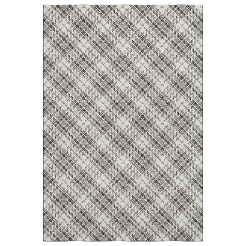 Dalyn Rug Company Soft Essentials Plaid Putty 8" x 10" Indoor/Outdoor Area Rug, , large