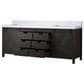 Lexora Home Marsyas 84" Double Bathroom Vanity in Brown with White Quartz Top and Rectangular Sinks, , large