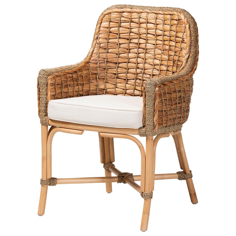 Baxton Studio Kyle Arm Chair in Natural Brown, , large
