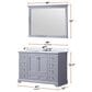 Lexora Home Dukes 48" Single Bathroom Vanity in Dark Grey with 2 cm White Carrara Marble Top and Rectangular Sink, , large