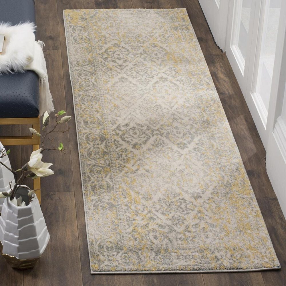 Safavieh Evoke EVK264D-27 2"2" x 7" Ivory/Grey Runner, , large