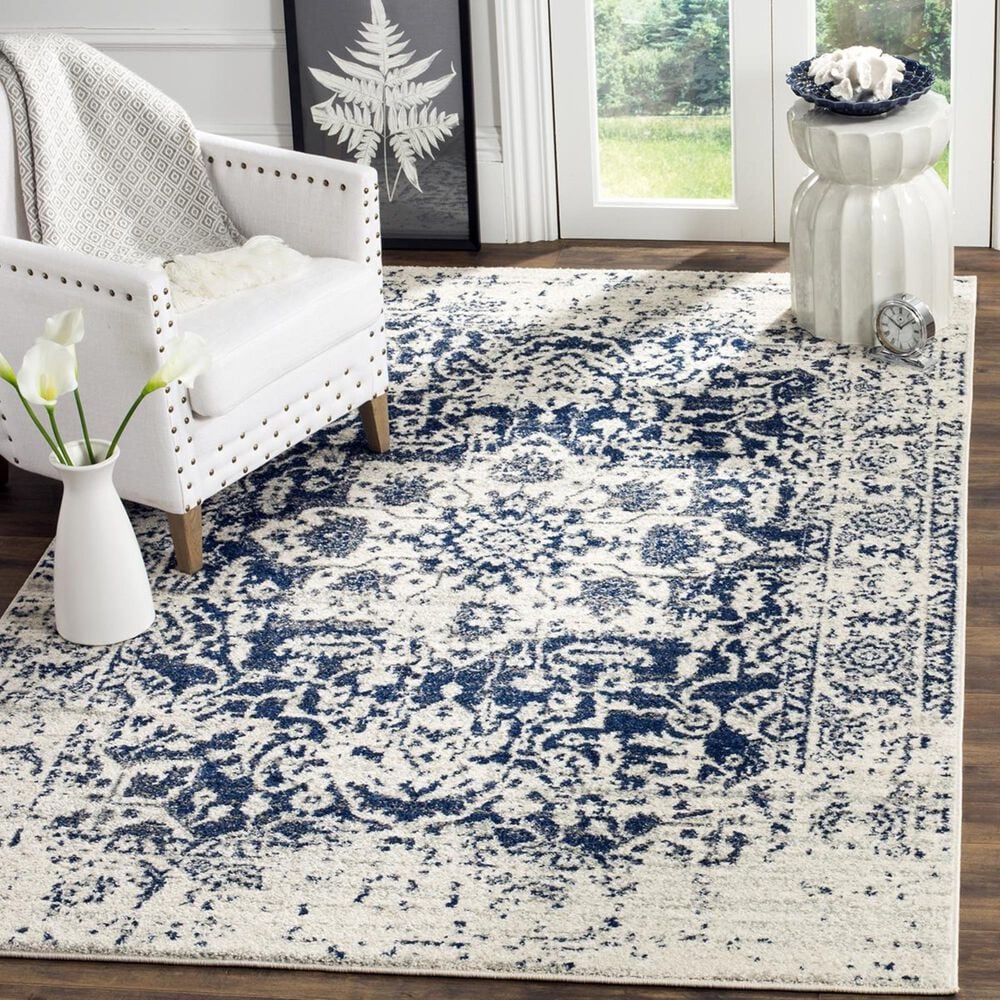 Safavieh Madison MAD603D-3 3" x 5" Cream/Navy Area Rug, , large