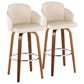 LumiSource Dahlia Swivel Bar Stool with Cream Faux Leather Upholstery in Walnut and Chrome (Set of 2), , large