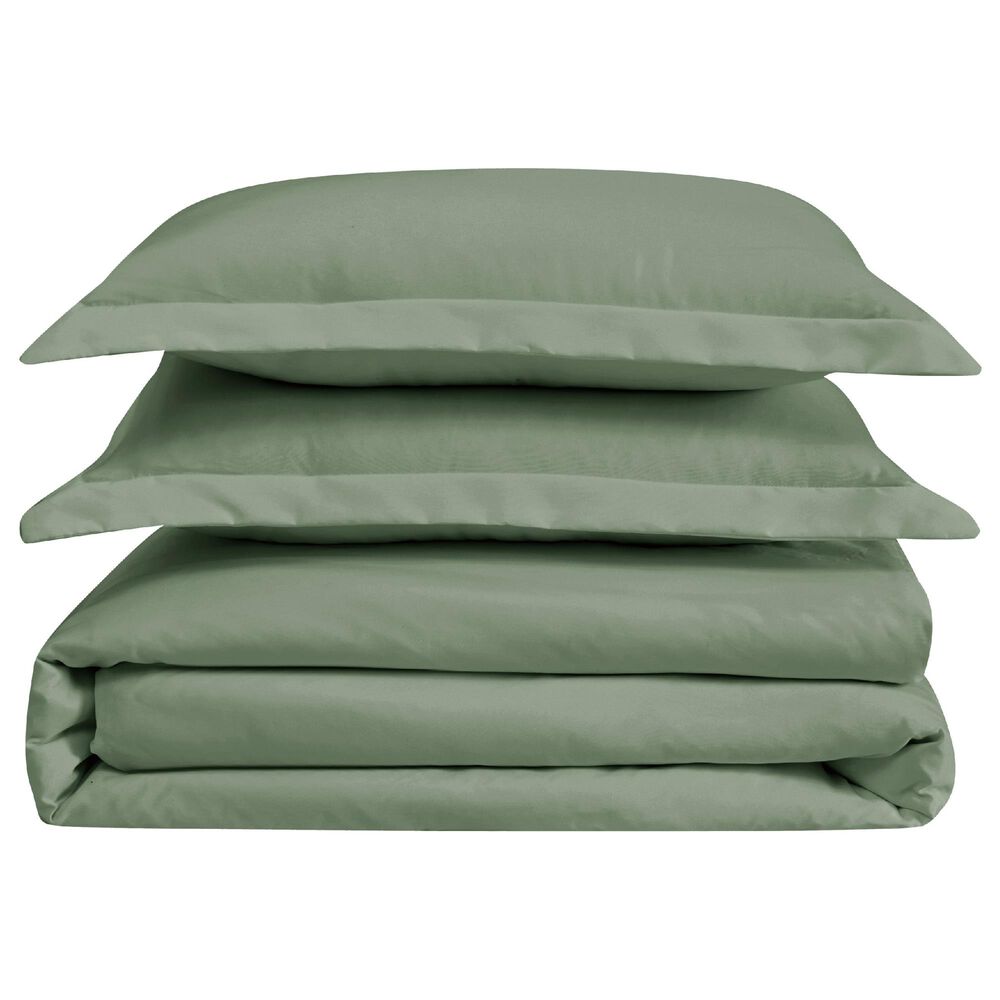 Pem America Cannon Solid 3-Piece Full/Queen Duvet Cover Set in Green, , large