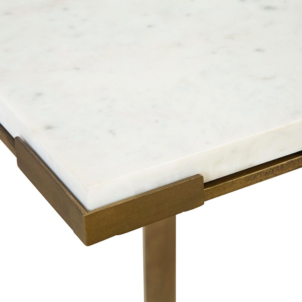 Timeless Designs Josie Console in Antique Brass and White, , large