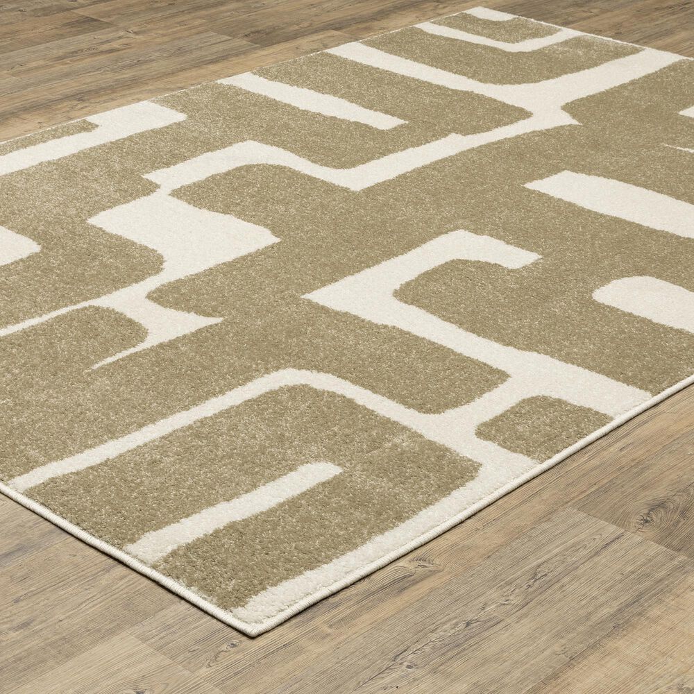 ROW by Oriental Weavers Quinn QUI09 Beige and Ivory 7'10" x 10' Area Rug, , large