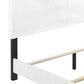 HOMLUX Pessac Twin PU Leather Upholstered Panel Bed Frame in White, , large