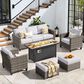 HOMLUX 6-Piece Outdoor Sofa Set in Gray, , large