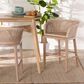 Baxton Studio Papua Counter Stool in Antique White Wash and Light brown, , large